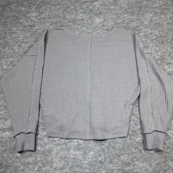 NWT LUSH Sweater Womens Size XS Grey Knit Pullover Crew Neck Cozy Chic - Picture 2 of 7